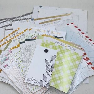 Cocoa Daisy packaging thick card stock decorative paper 53 pieces multiple sizes